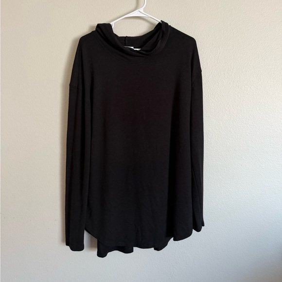 Daily Ritual Anthropologie Women's Black Cowl Neck Hooded Sweater XL Minimalist - Picture 2 of 5